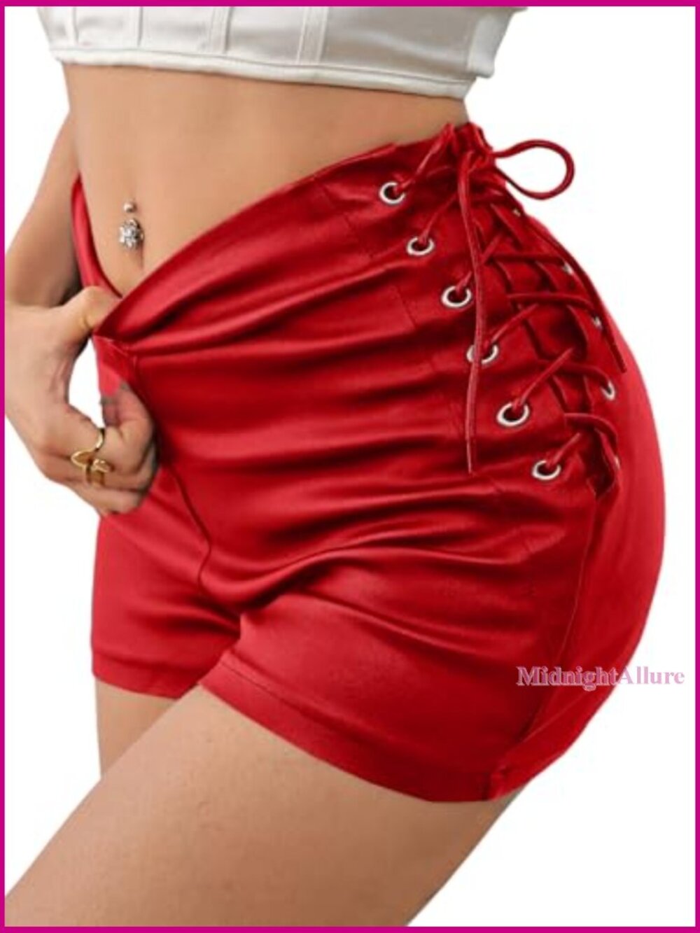 Faux Leather High Waist Skort with Side Slit Bodycon Mini Skirt - Picture 6 of 6